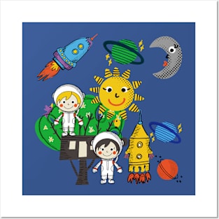 Kids space adventure Posters and Art